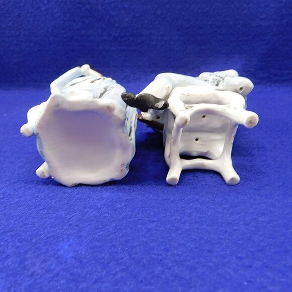 Vintage Porcelain Colonial Figurines Lady & Gentleman In Chairs Hand-Painted - Picture 8 of 8
